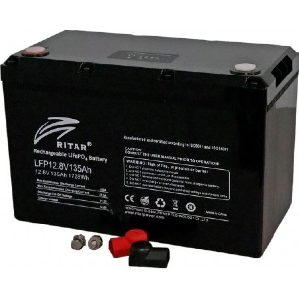 Аккумулятор RITAR 12 В 135 Aчас LiFePo4 LFP12.8V135Ah G2 Емкость 135