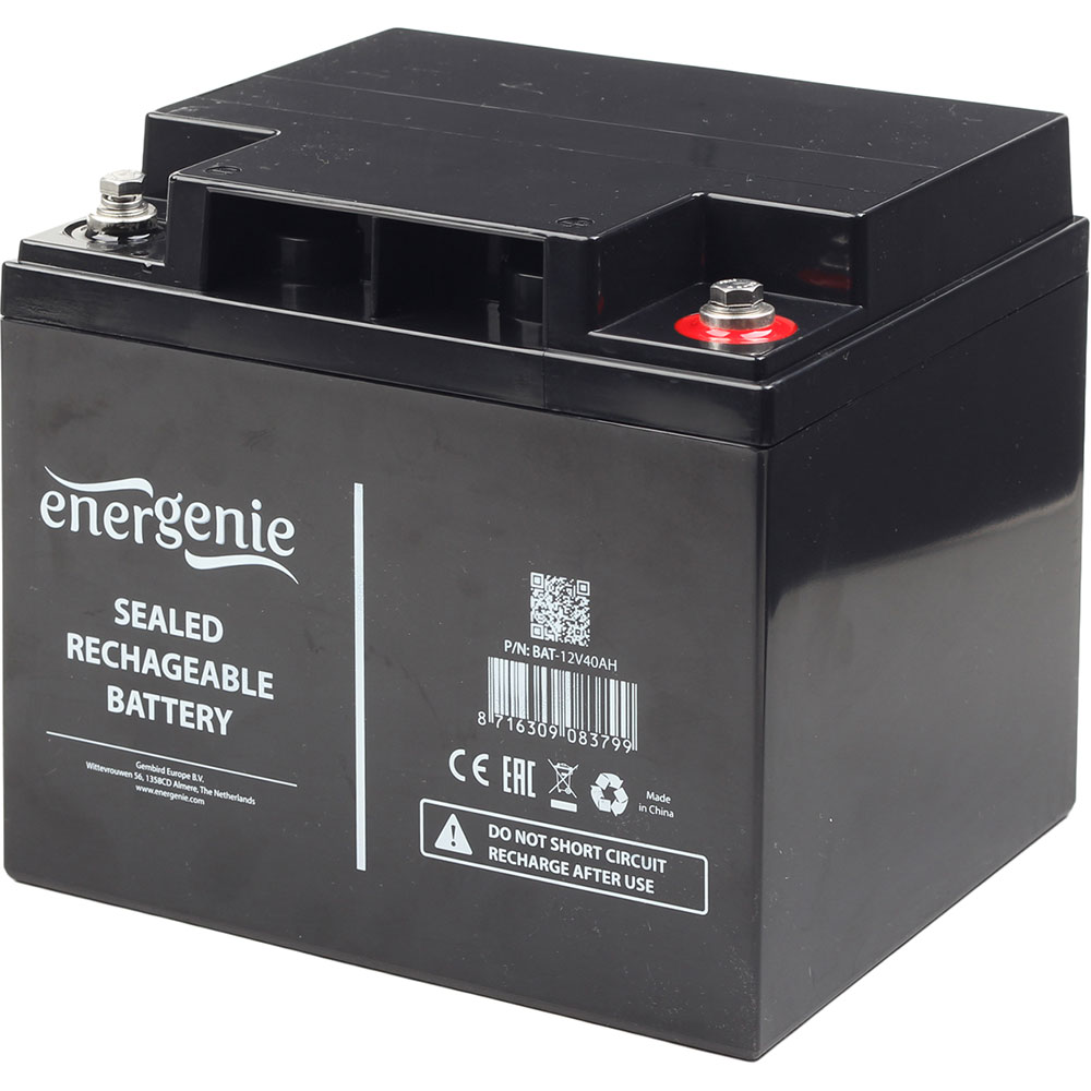 Акумулятор ENERGENIE AGM 12V 40Ah Black (BAT-12V40AH)