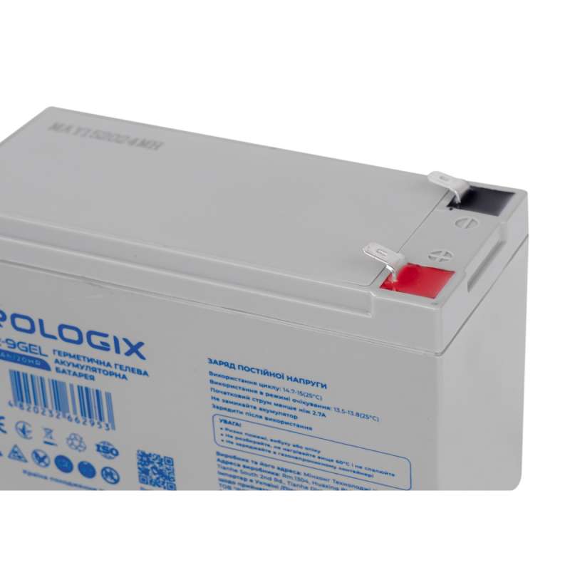 Акумулятор PROLOGIX 12V 9 AH (PL12-9GEL) Розміри 94 х 65 х 151