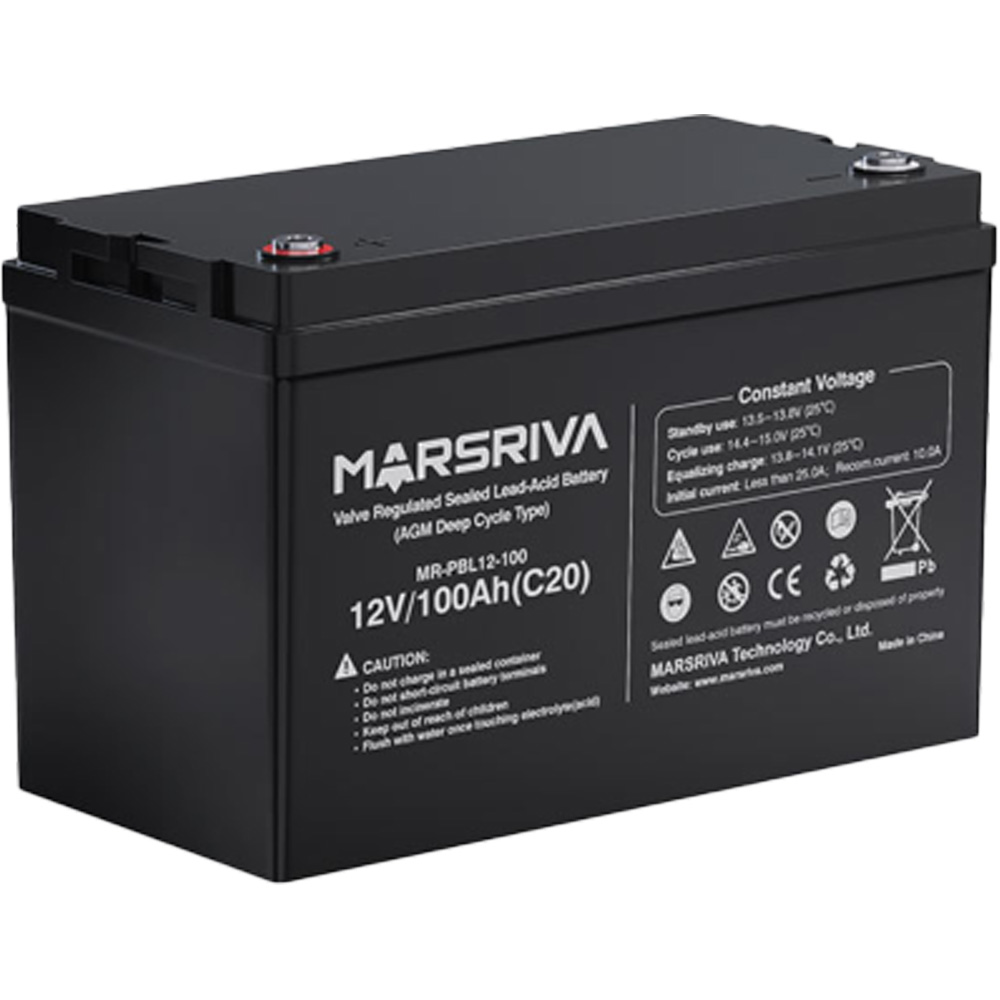 Акумулятор MARSRIVA MR-PBL12-100 Сумісність для ДБЖ MR-UF600P-H/MR-UF1000P-H/MR-UF1500P-H/MR-SPF3000 24VDC