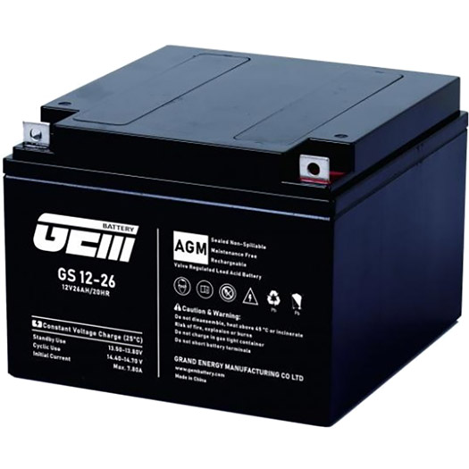 Аккумулятор GEM BATTERY 12В 26Ач AGM (GS 12-26)