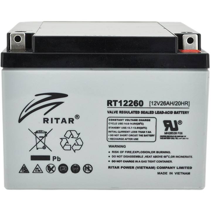 Аккумулятор RITAR AGM RT12260 12V 26Ah Q1 Gray Case