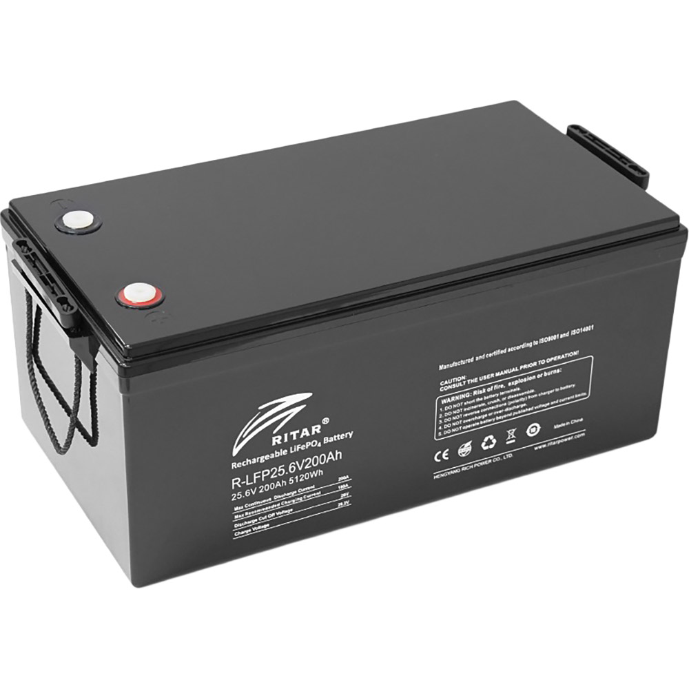 Аккумулятор RITAR LiFePO4 25.6V 200Ah Black (R-LFP 25.6V 200Ah) Тип для ИБП