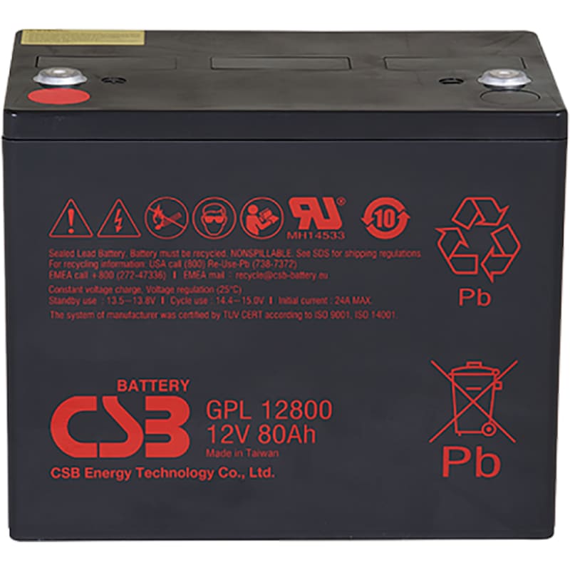 Акумулятор CSB GPL12800 12V 80Ah (GPL12800)