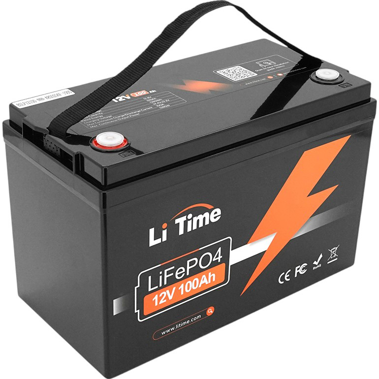 Акумулятор LI-TIME LiFePO4 12.8V 100Аг 1280Wh (Li-Time-LiFePO4-12.8-100) Напруга 12.8