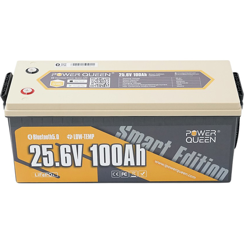 Акумулятор POWER QUEEN LiFePO4 24V 100Ah (PowerQueen-24V100Ah-BT)