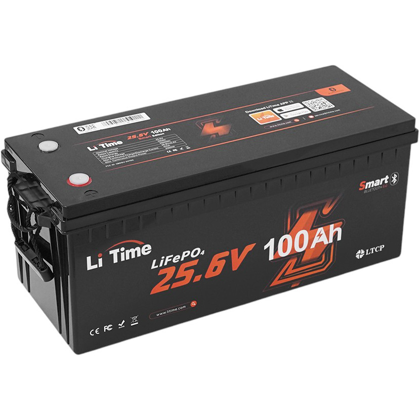 Акумулятор LITIME LiFePO4 Litime 24V 100Ah (Litime-24V100Ah-BT) Напруга 25.6