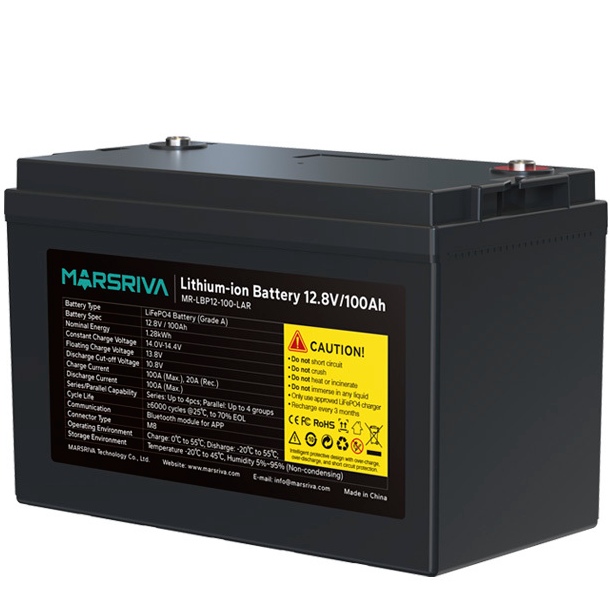 Акумулятор MARSRIVA LiFePo4 12.8V 100Ah Version 3 (MR-LFP12-100-LAR V3) Напруга 12.8