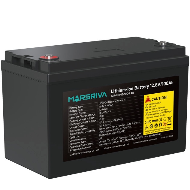 Акумулятор MARSRIVA LiFePo4 12.8V 100Ah Version 3 (MR-LFP12-100-LAR V3) Ємність 100