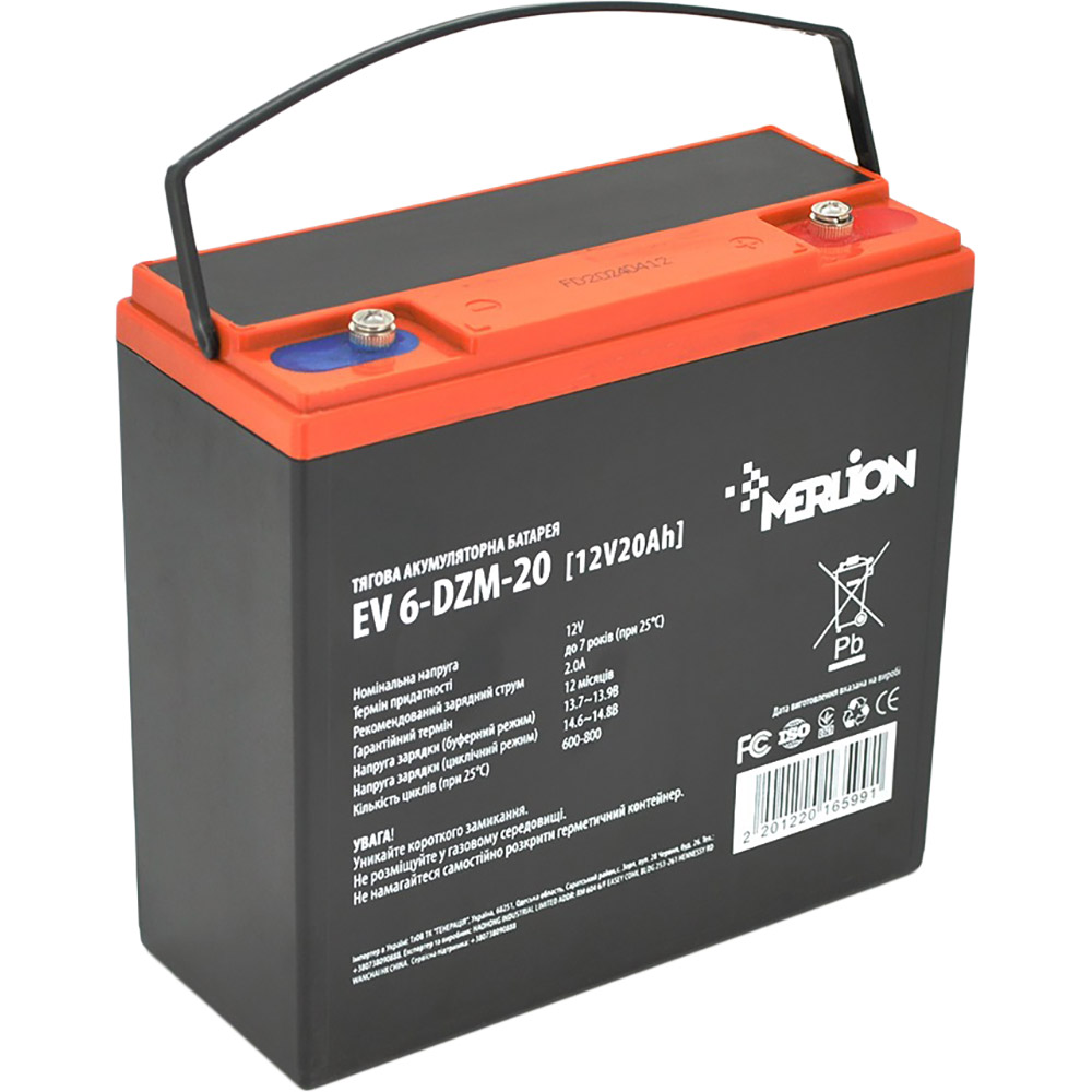 Акумулятор MERLION 12V 20Ah F2 (EV 6-DZM-20)
