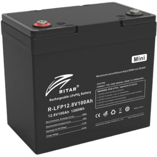 Акумулятор RITAR LiFePO4 1280Wh BMS50@4S (R-LFP12.8V100AH-mini)