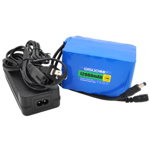 Акумулятор QiSuo 24V 12A з елементами Li-ion 18650 + зарядний пристрій 25.2V3A,DC5.5x2.1 (QS-2412CH)