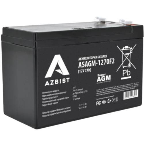 Аккумулятор AZBIST Super AGM 12V 7.0Ah Black Case (ASAGM-1270F2)