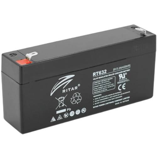 Акумулятор RITAR AGM 6V 3.2Ah Q10 Gray/Black Case (RT632)