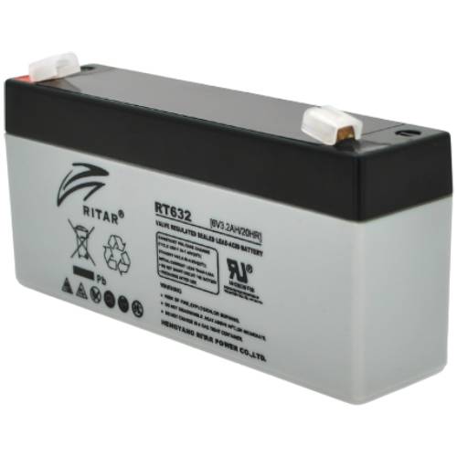 Акумулятор RITAR AGM 6V 3.2Ah Q10 Gray/Black Case (RT632) Ємність 3.2