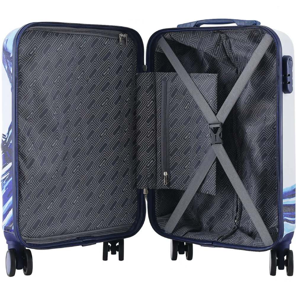 Валіза SEMI LINE 20" S White/Blue Print (T5653-1) Особливості ремені для фіксації