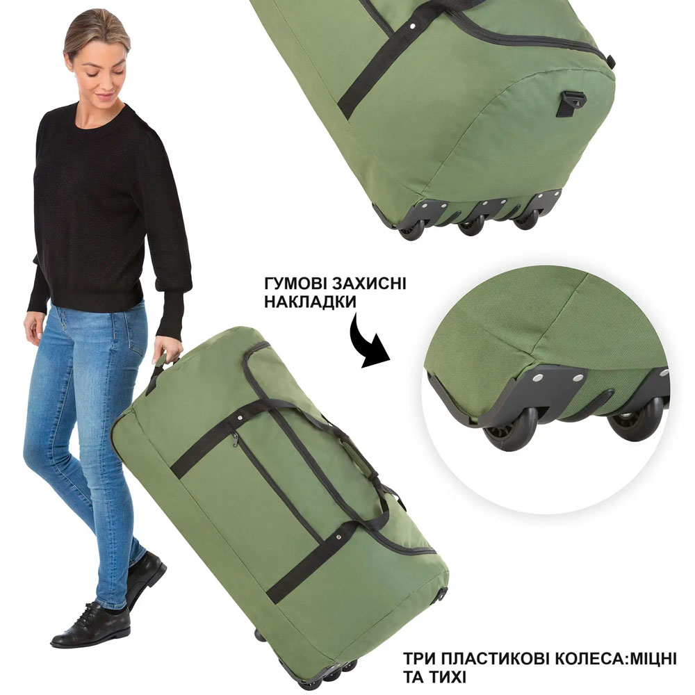 Дорожня сумка TRAVELZ Wheelbag Green (603095) Матеріал поліестер