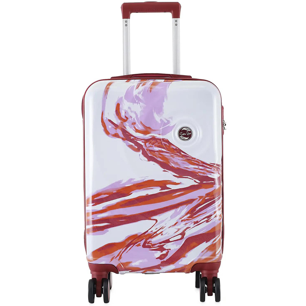 Чемодан SEMI LINE 20" S White/Red Print (T5654-1) Замок встроенный TSA