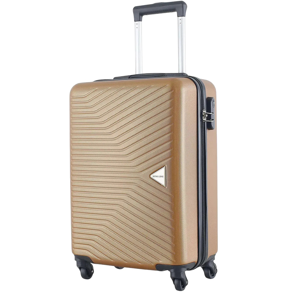 Валіза дорожня Semi Line 20" S Brown (T5693-1) Додатково 4 колеса з поворотом на 360 °; вбудований кодовий замок; текстильна перегородка на блискавці; внутрішня кишеня на блискавці; внутрішня підкладка з м'яким шаром з пінополіуретану; ручка з м'якою гелевою підкладкою