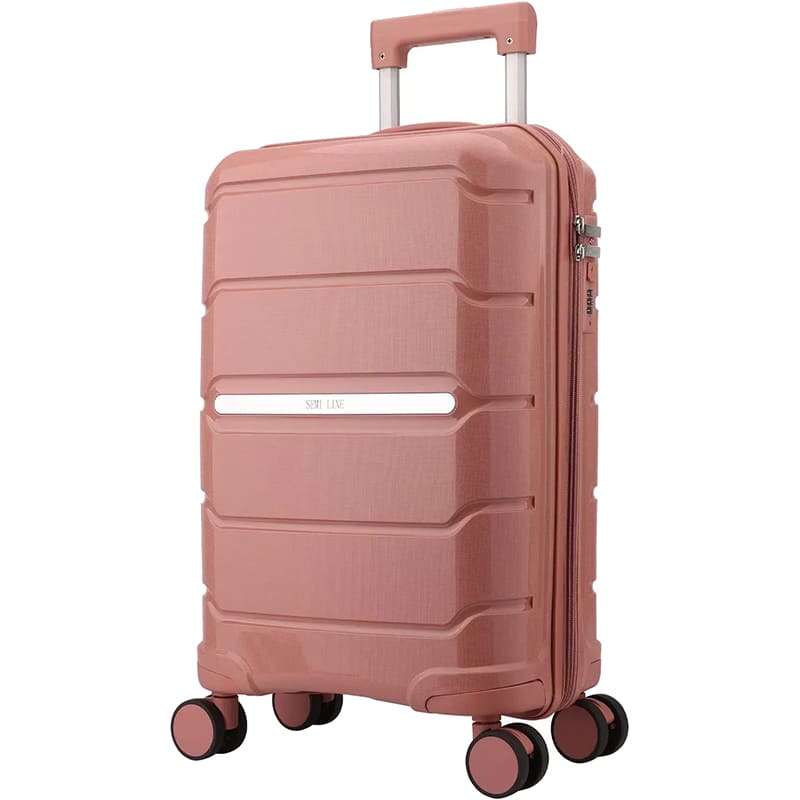 Чемодан SEMI LINE 20" S Rose Gold (T5836-1) Дополнительно Сдвоенные колеса; Кодовый замок; Имеет текстильную перегородку на молнии; Внутренняя подкладка на молнии