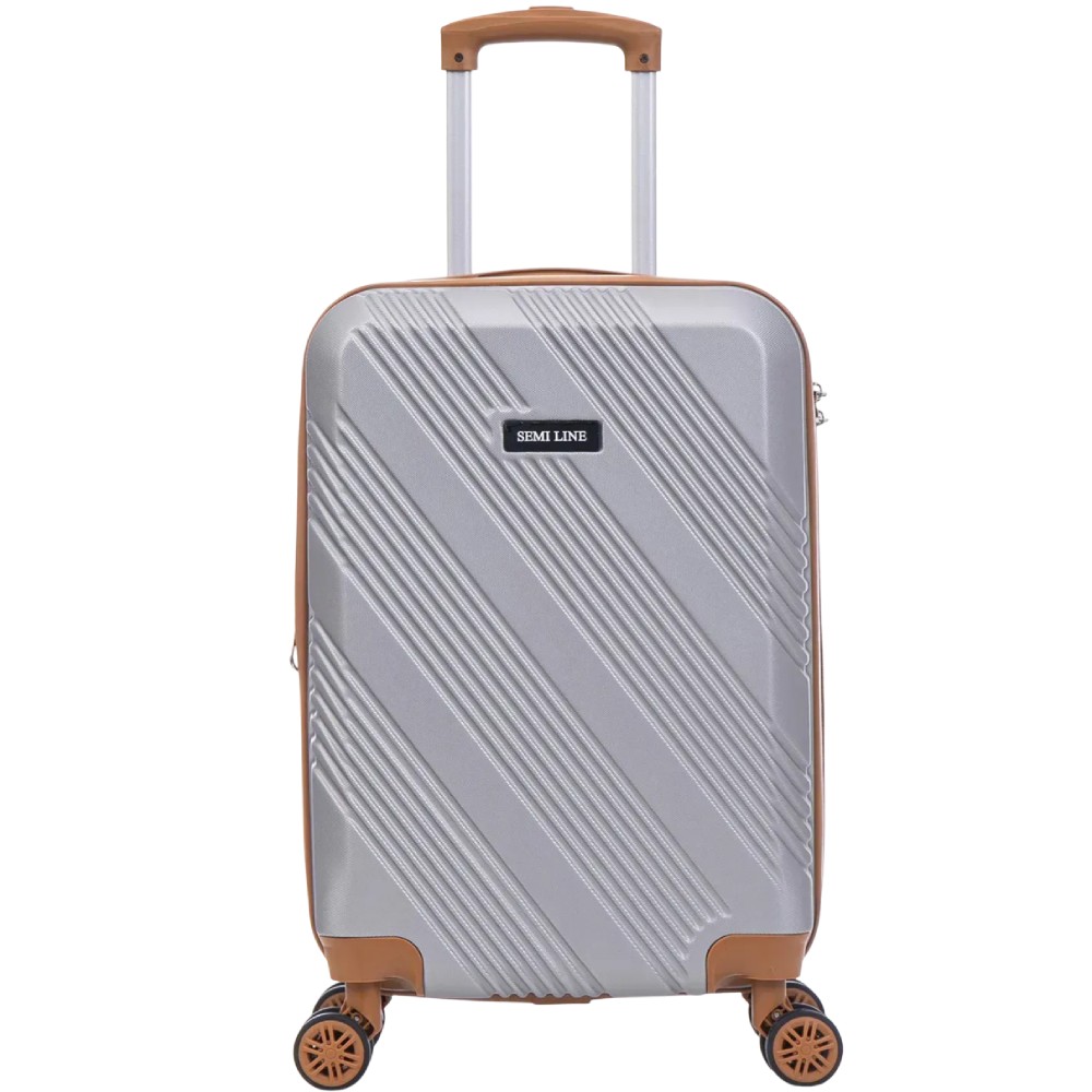 Валіза SEMI LINE 20" (S) Light Grey (T5849-1) Додатково 54 л з відкритим розширювальним клапаном
