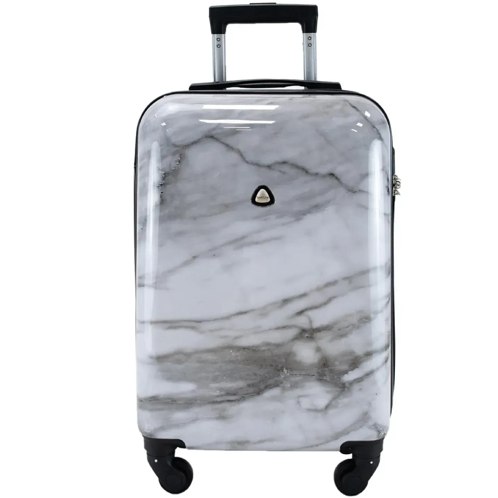 Чемодан SEMI LINE 20" (S) White Marble (T5731-1) Замок встроенный