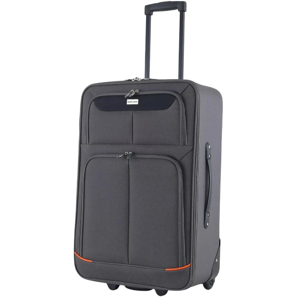 Чемодан SEMI LINE 24" (M) Grey/Orange Lines (T5754-2)