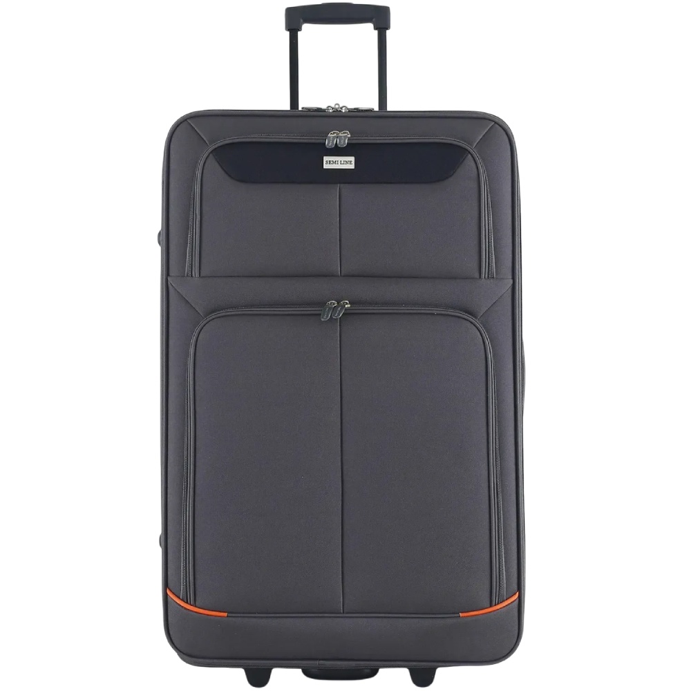 Чемодан SEMI LINE 28" (L) Grey/Orange Lines (T5754-3) Замок встроенный