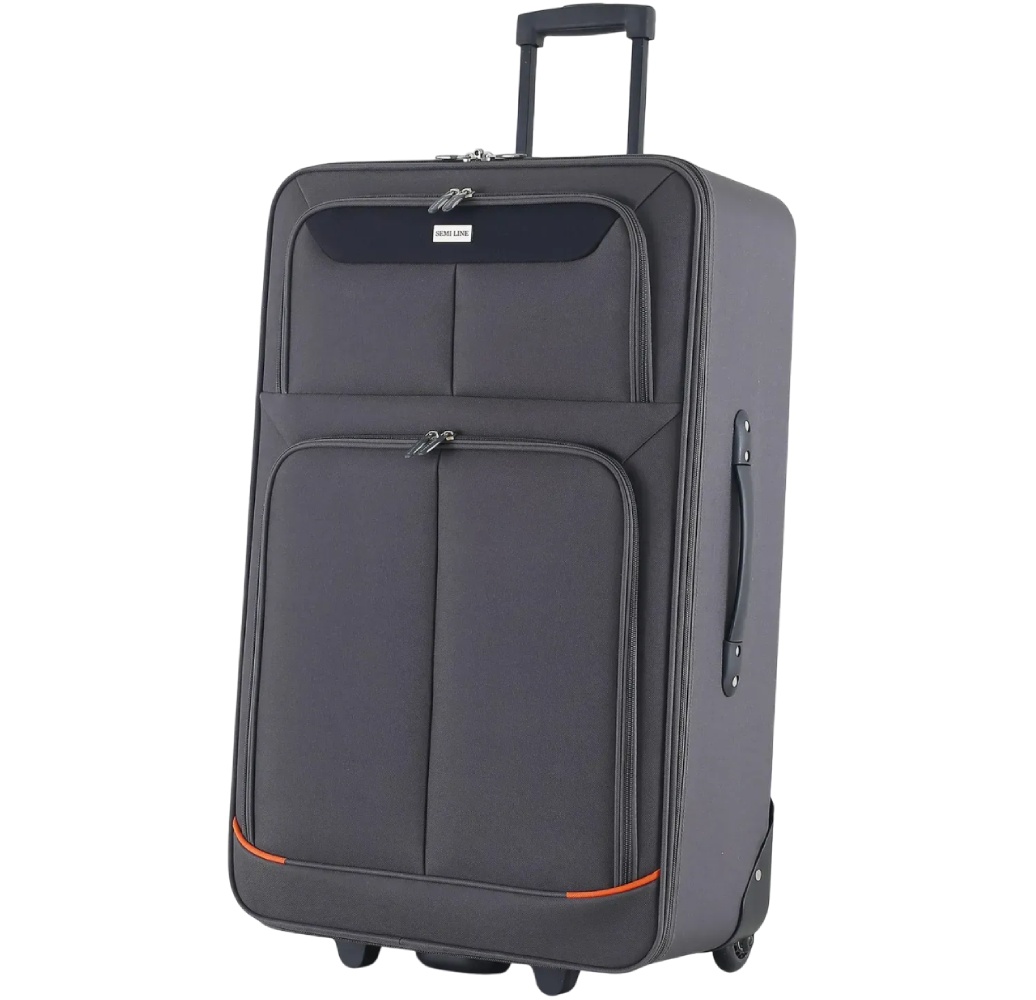 Чемодан SEMI LINE 28" (L) Grey/Orange Lines (T5754-3)