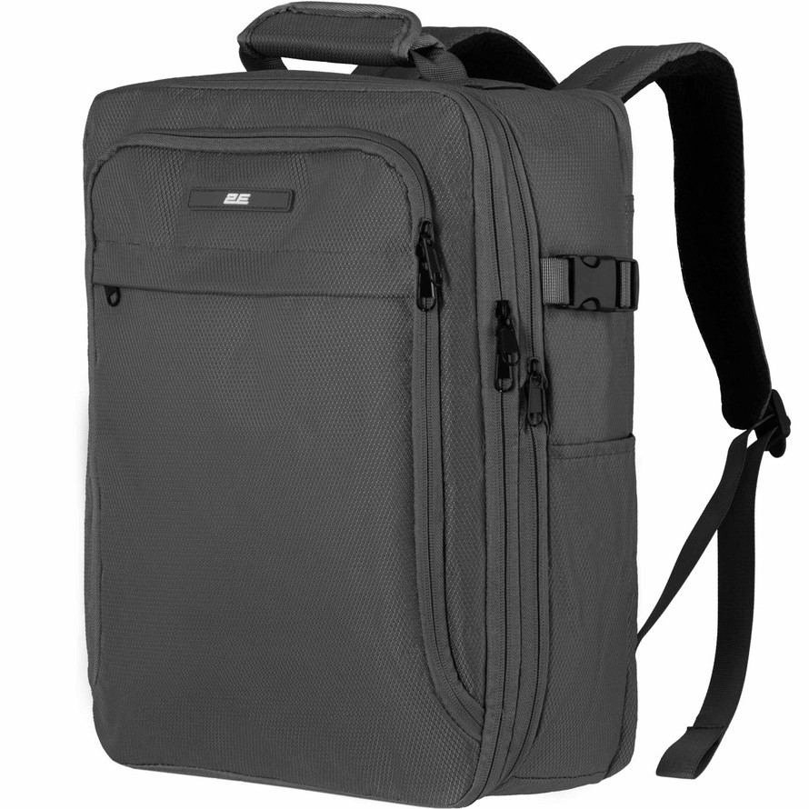 Рюкзак 2E Trek 17/23 л Grey (2E-BPET-CABIN-GR) Додатково відділення для ноутбука 15,6-16″ (38 x 28 x 3 см); регульований об'єм: 17/23 л 