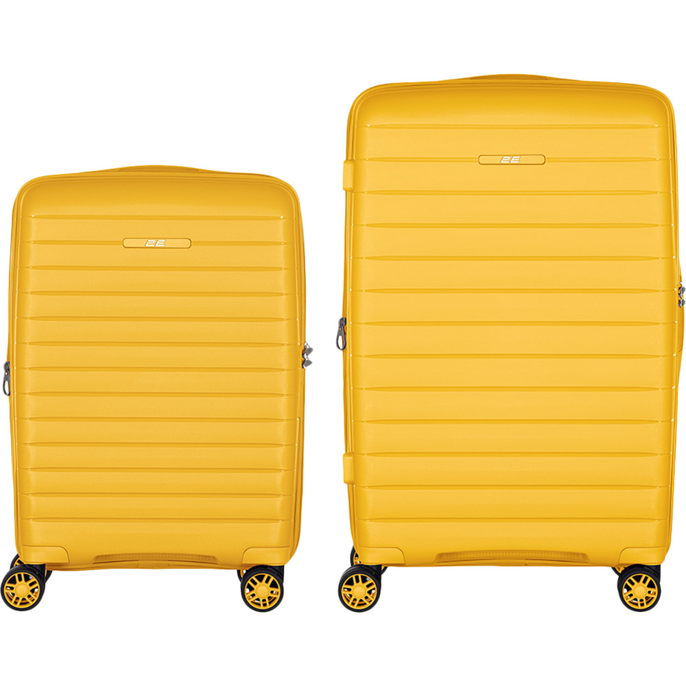 Набір валіз 2E Aero M+S Amber Yellow (2E-SPP-AERO-SET2-AY) Замок вбудований TSA
