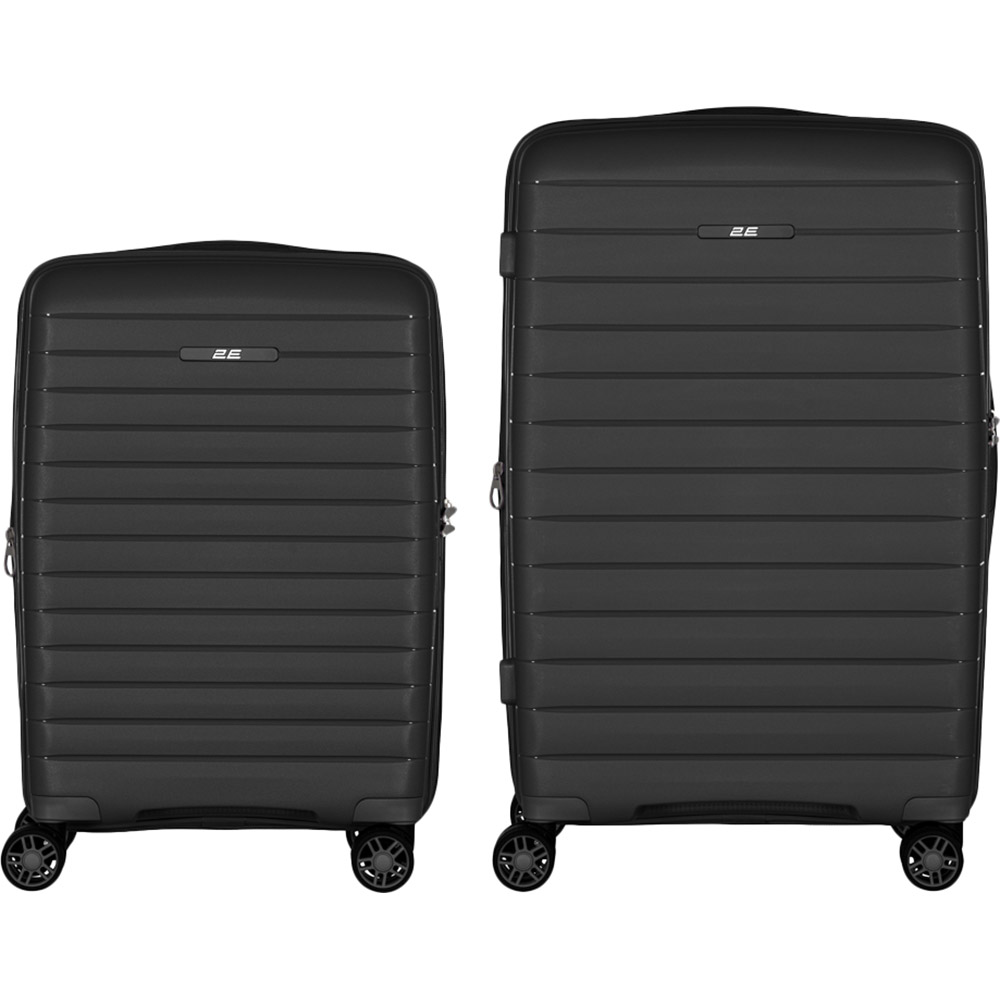 Набор чемоданов 2E Aero M+S Black (2E-SPP-AERO-SET2-BK) Замок встроенный TSA