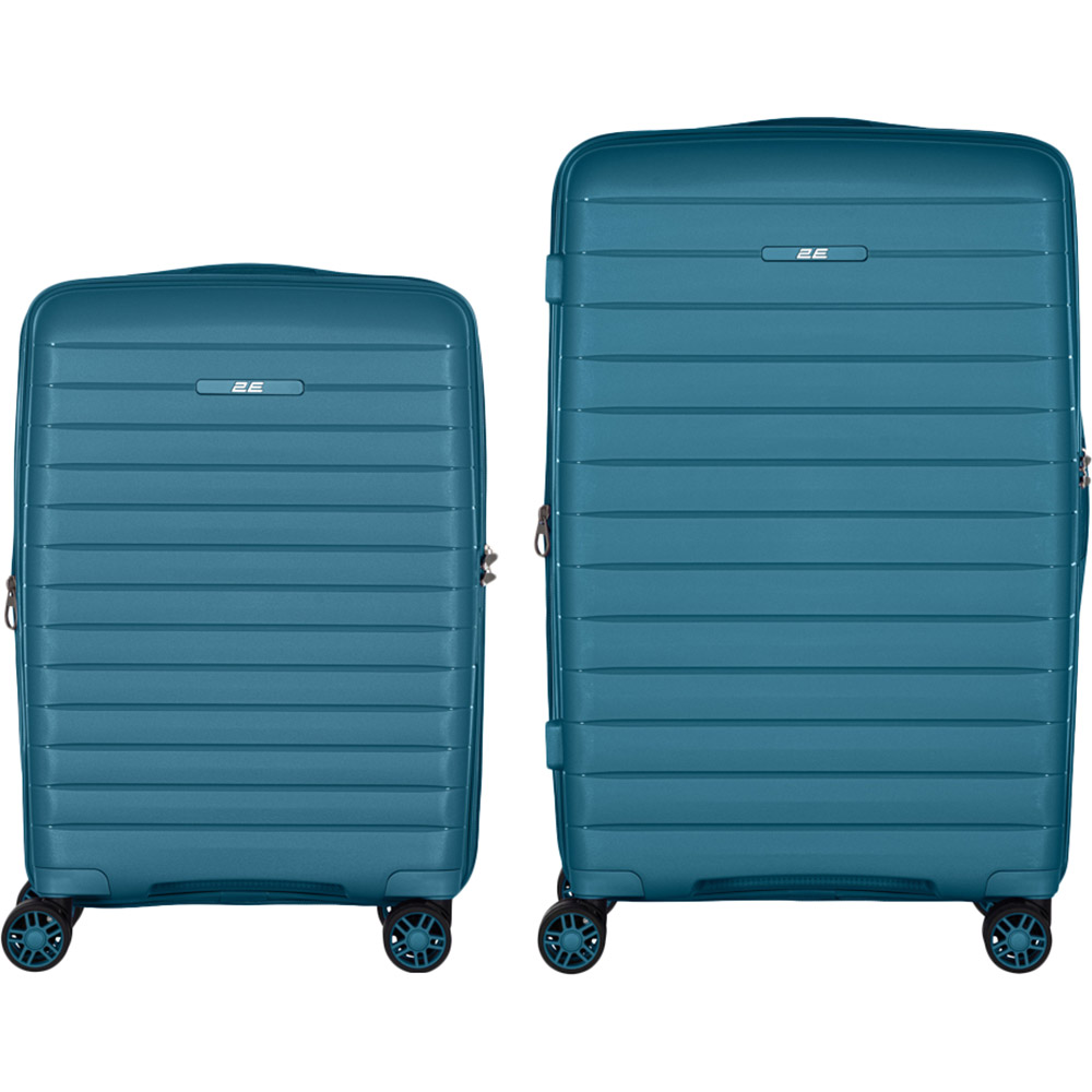 Набор чемоданов 2E Aero M+S Blue (2E-SPP-AERO-SET2-TB) Замок встроенный TSA