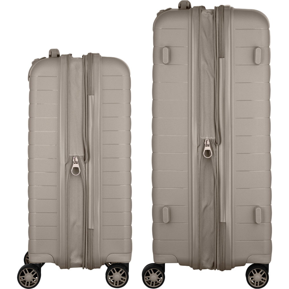 Внешний вид Набор чемоданов 2E Aero M+S Grey-Brown (2E-SPP-AERO-SET2-TP)