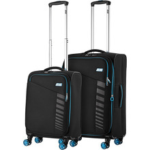 Набор чемоданов 2E Trek M+S + 2 рюкзаки Cabin 2E-BPET-CABIN-BK Black (2E-SPE-TREK-SET4-BK)
