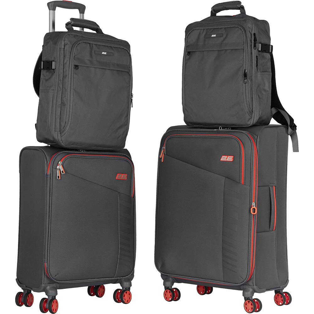 В Украине Набор чемоданов 2E Trek M+S + 2 рюкзаки Cabin 2E-BPET-CABIN-GR Grey (2E-SPE-TREK-SET4-GR)