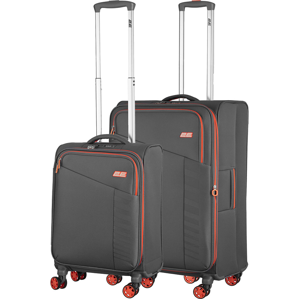 Набор чемоданов 2E Trek M+S + 2 рюкзаки Cabin 2E-BPET-CABIN-GR Grey (2E-SPE-TREK-SET4-GR) Замок встроенный TSA