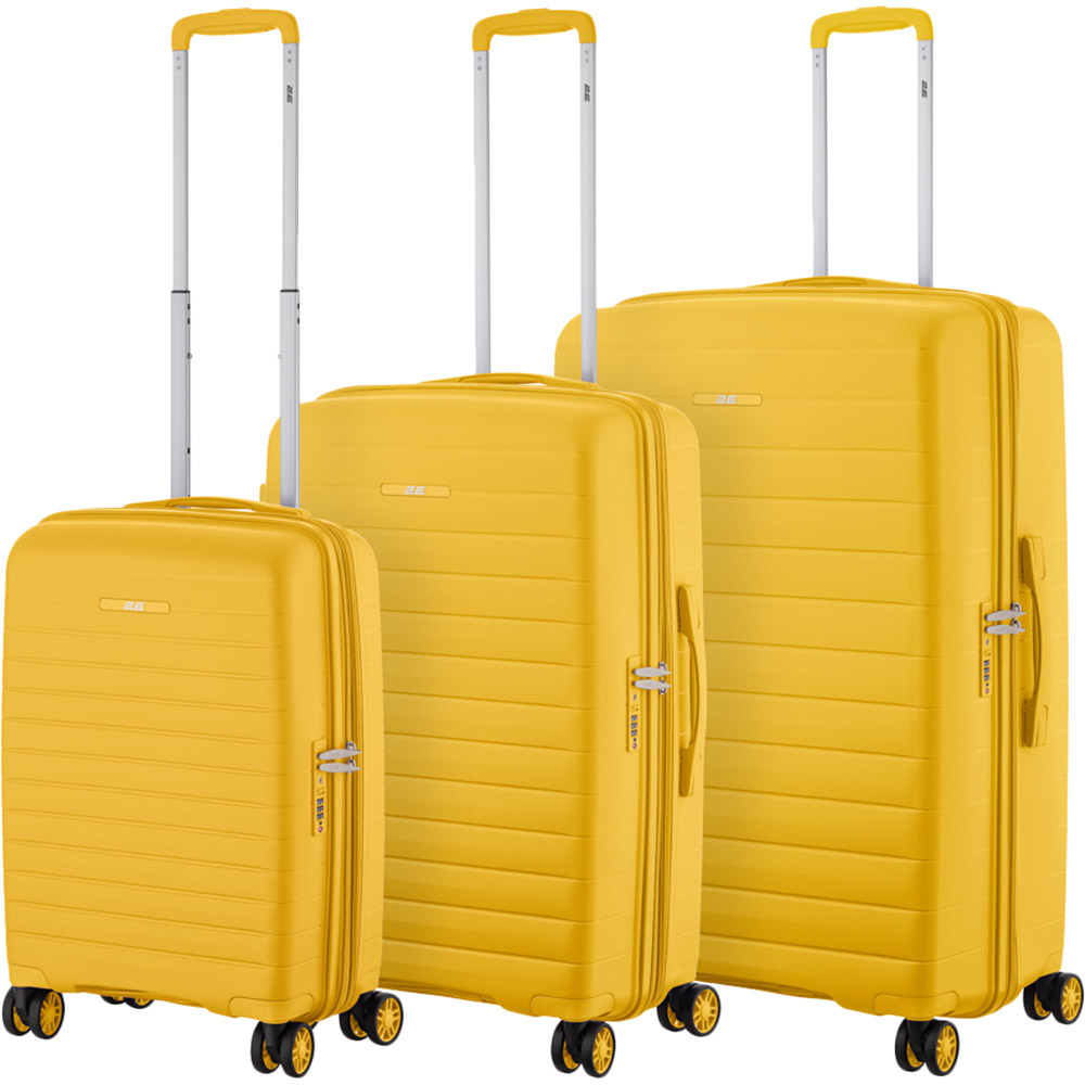 Набор чемоданов 2E Aero L+M+S Amber Yellow (2E-SPP-AERO-SET3-AY) Дополнительно двойные колёса
