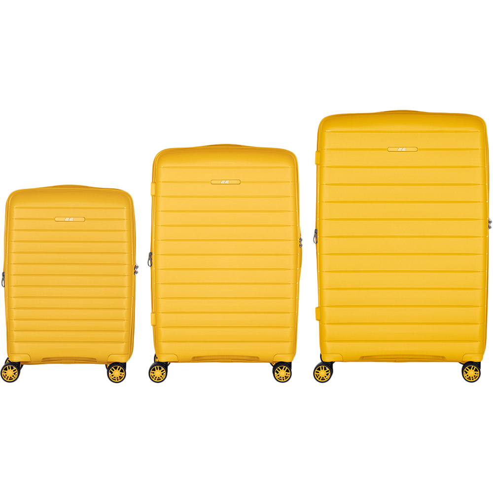 Набор чемоданов 2E Aero L+M+S Amber Yellow (2E-SPP-AERO-SET3-AY) Замок встроенный TSA