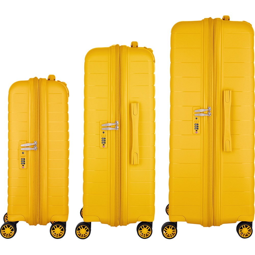 Набор чемоданов 2E Aero L+M+S Amber Yellow (2E-SPP-AERO-SET3-AY) Размер большой