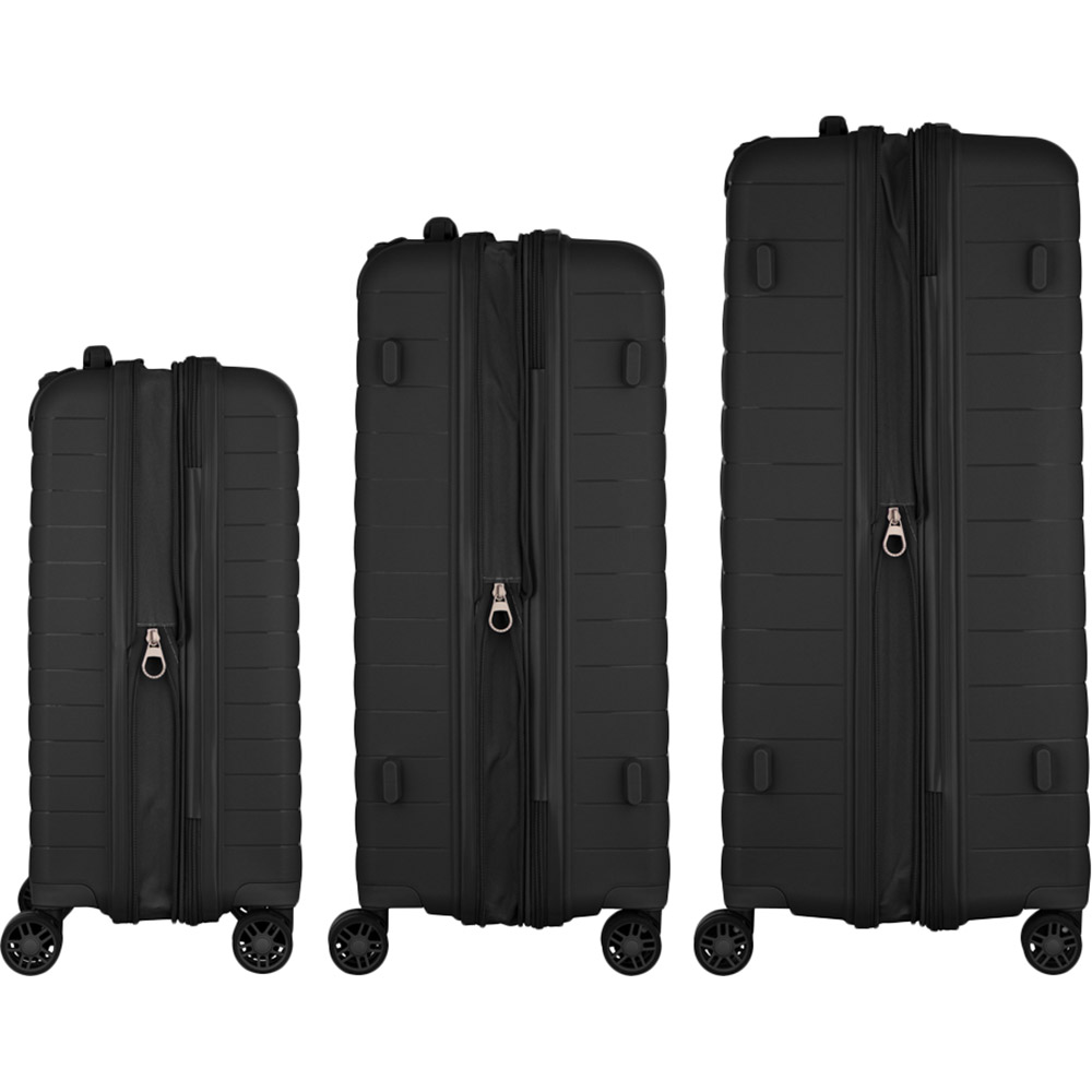 Фото Набір валіз 2E Aero L+M+S Black (2E-SPP-AERO-SET3-BK)