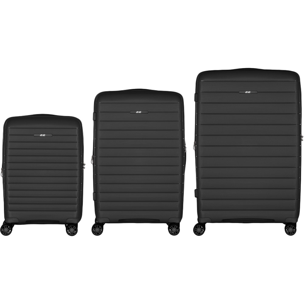 Набір валіз 2E Aero L+M+S Black (2E-SPP-AERO-SET3-BK) Замок вбудований TSA