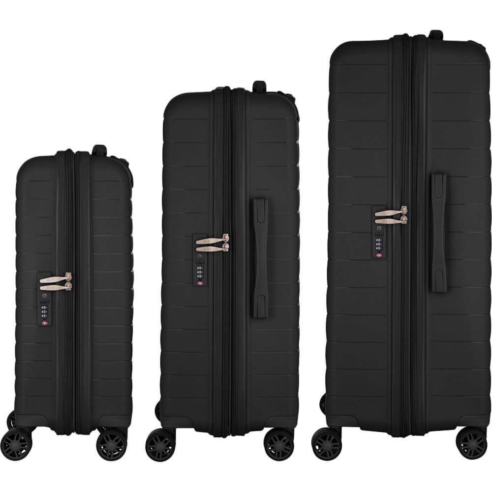 Набір валіз 2E Aero L+M+S Black (2E-SPP-AERO-SET3-BK) Розмір малий