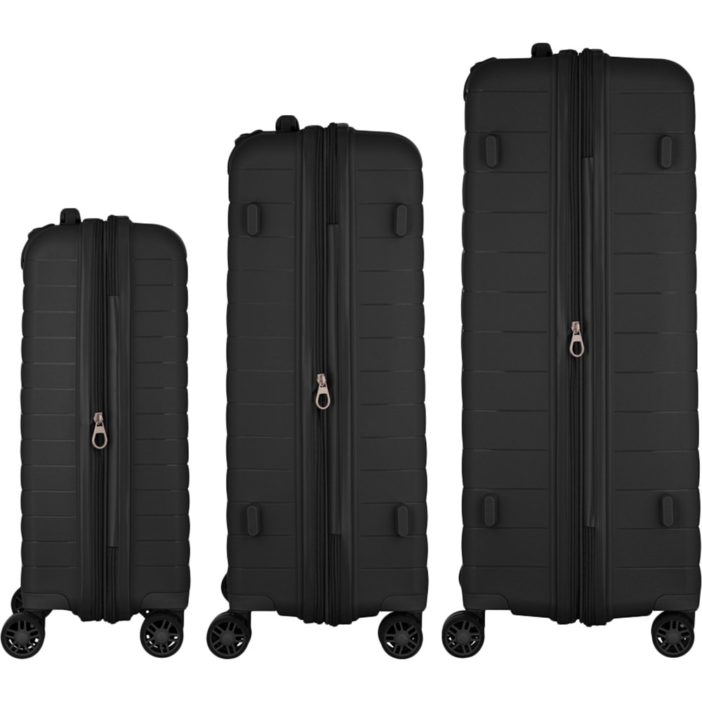 Зовнішній вигляд Набір валіз 2E Aero L+M+S Black (2E-SPP-AERO-SET3-BK)