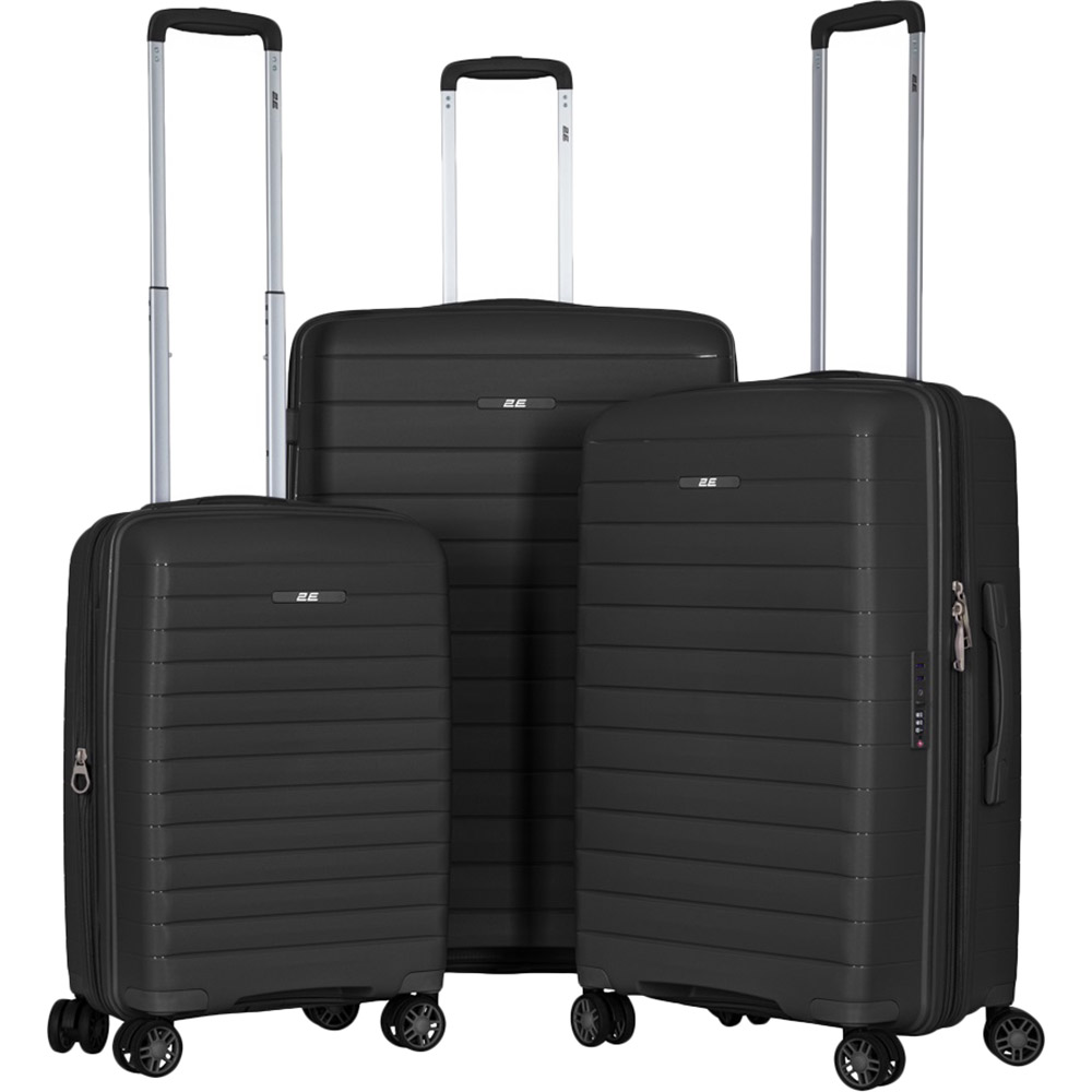 Набір валіз 2E Aero L+M+S Black (2E-SPP-AERO-SET3-BK)