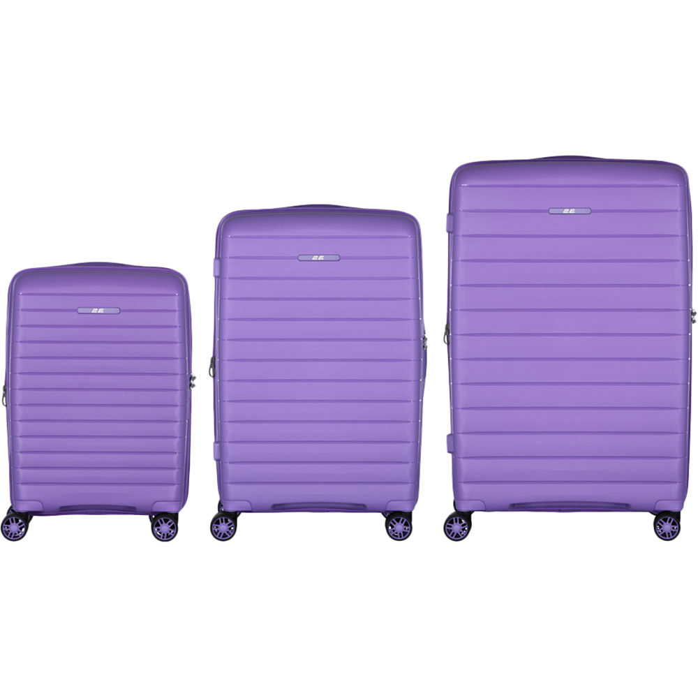 Набор чемоданов 2E Aero L+M+S Lavander (2E-SPP-AERO-SET3-LV) Замок встроенный TSA