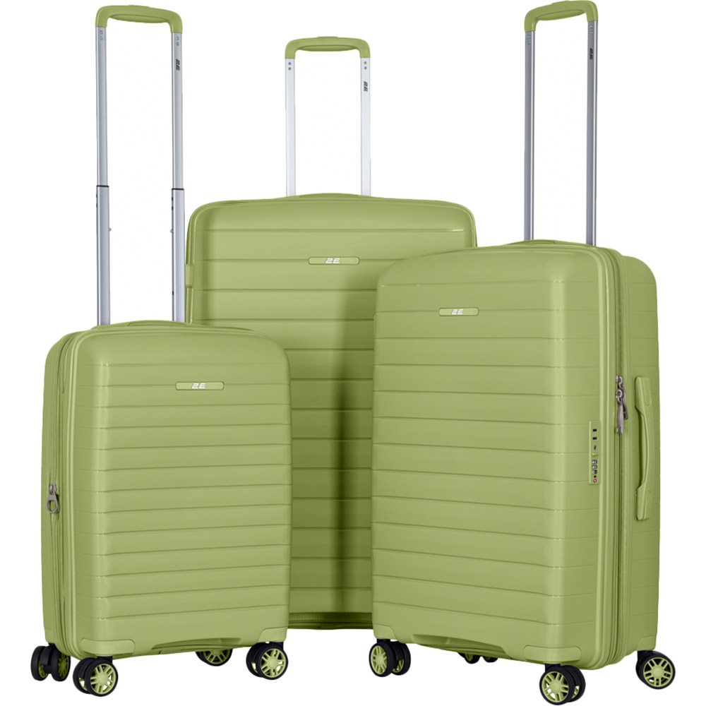 Набор чемоданов 2E Aero L+M+S Olive Green (2E-SPP-AERO-SET3-MG) Дополнительно двойные колёса