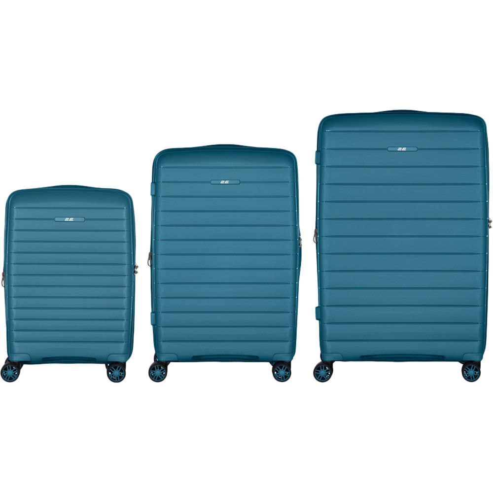 Зовнішній вигляд Набір валіз 2E Aero L+M+S Blue (2E-SPP-AERO-SET3-TB)