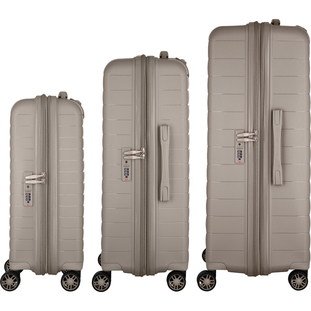 Набір валіз 2E Aero L+M+S Grey-Brown (2E-SPP-AERO-SET3-TP) Розмір середній