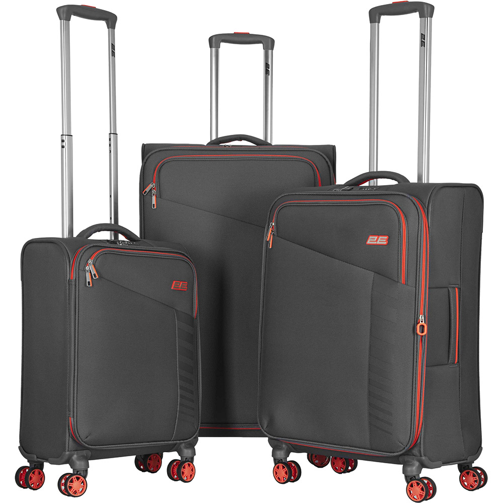 Набір валіз 2E Trek L+M+S + 3 рюкзаки Cabin 2E-BPET-CABIN-GR Grey (2E-SPE-TREK-SET6-GR) Додатково Характеристики рюкзаків: 30 х 40 х 15(+5) см, 17/23 л, 0,75 кг, відділення для ноутбука 15,6-16″ (38 х 28 х 3 см). Рюкзаки придатні для транспортування у форматі ручної поклажі.